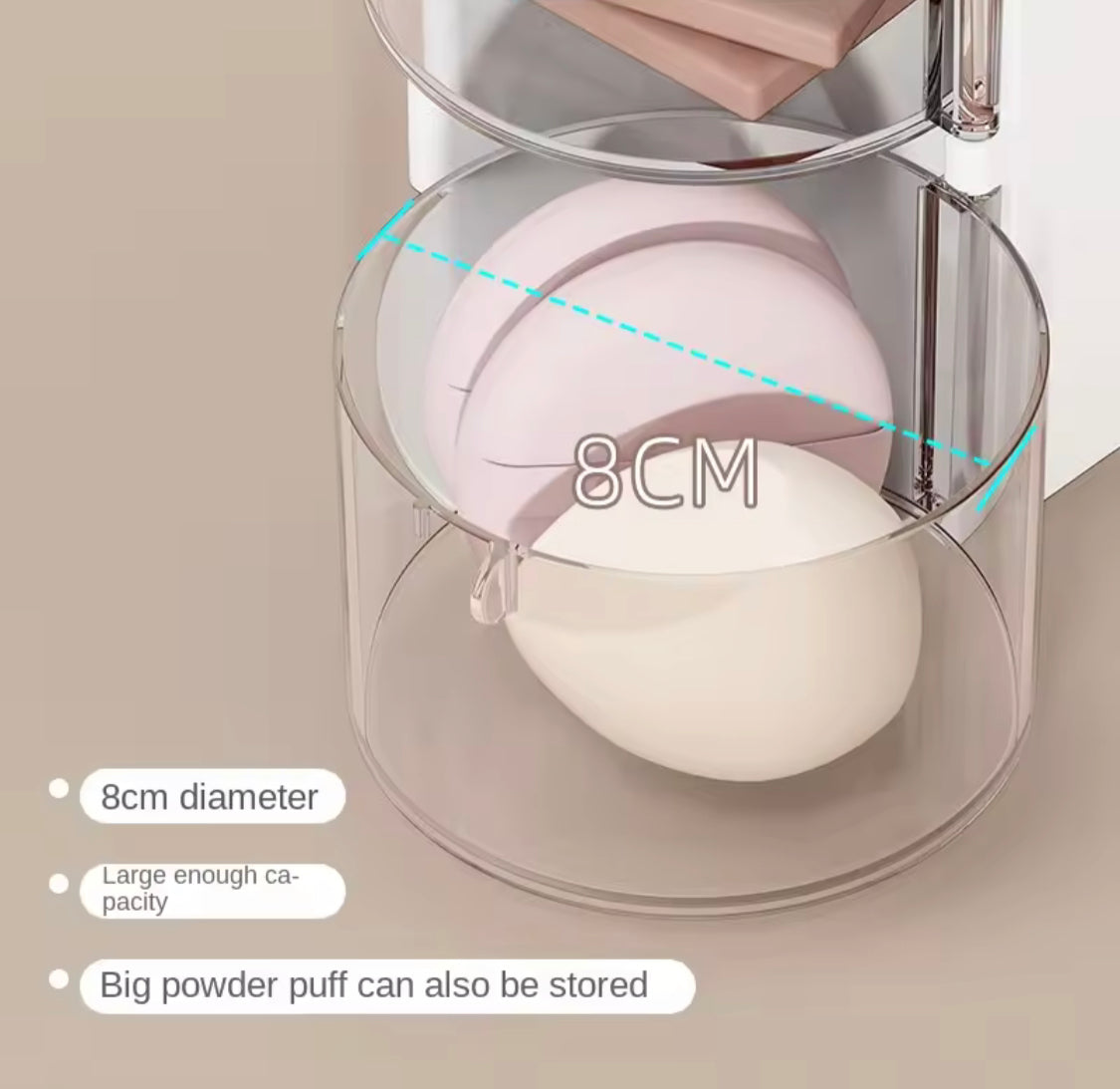 2 In 1 Rotating Cosmetic Storage Box, Transparent Multi Layer Rotating Makeup Storage Rack, Multifunctional Storage Box 2 In 1 Rotating Cosmetic Storage Box, Transparent Multi Layer Rotating Makeup Storage Rack, Multifunctional Storage Box